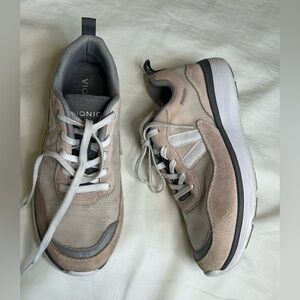 Vionic Ayse Leather Textile Women's Pale Blush Lace Up Sneakers pink/Gray Sz 8
